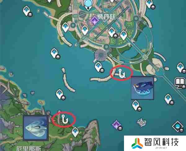 《原神》灰河渡手钓鱼地点分布图 灰河渡手精炼材料钓鱼点位攻略